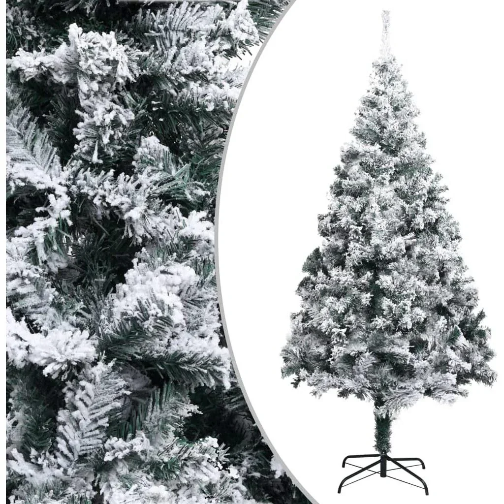 Weihnachtsbaum mit Schneeflocken 240 cm PVC grün