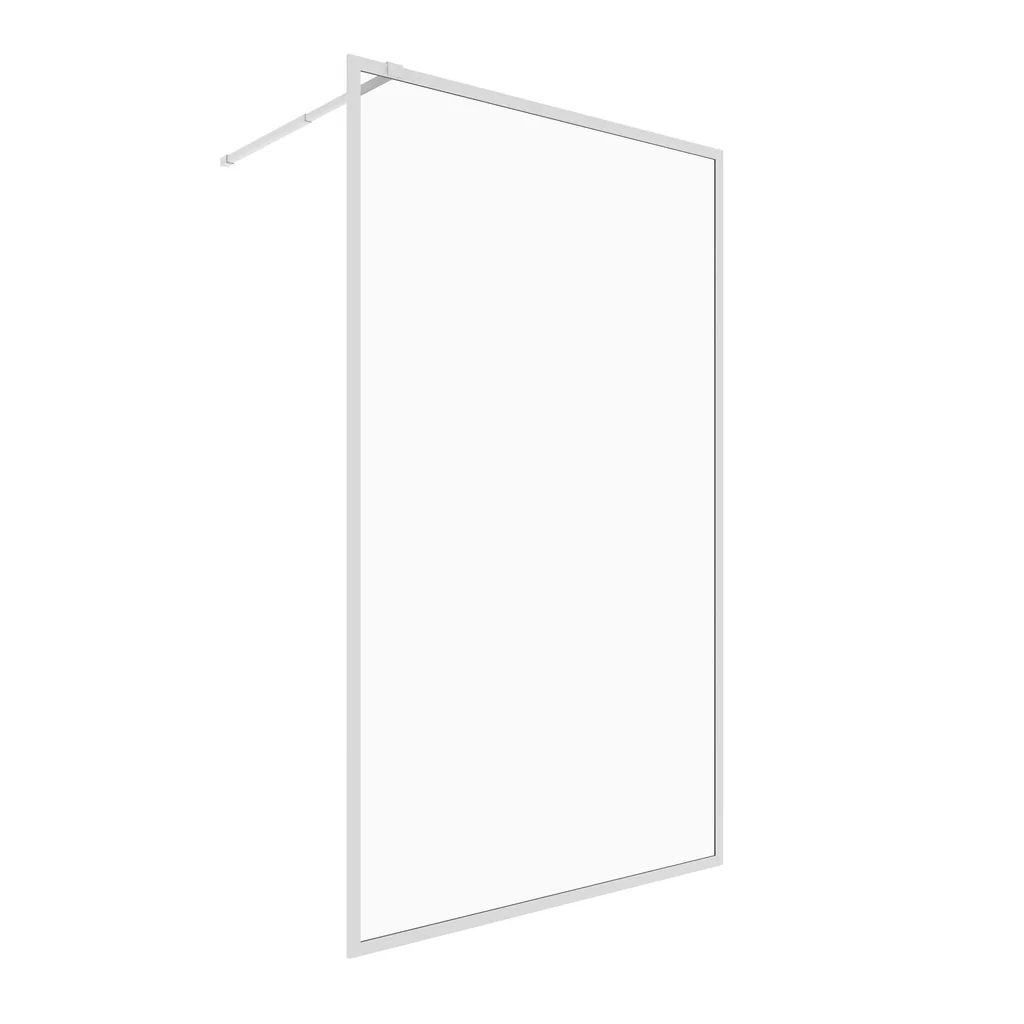 Walk-IN Glas-Duschwand 120 x 200cm, Duschabtrennung mit barrierefreiem Einstieg inklusive Halterungsstange Silber-Optik