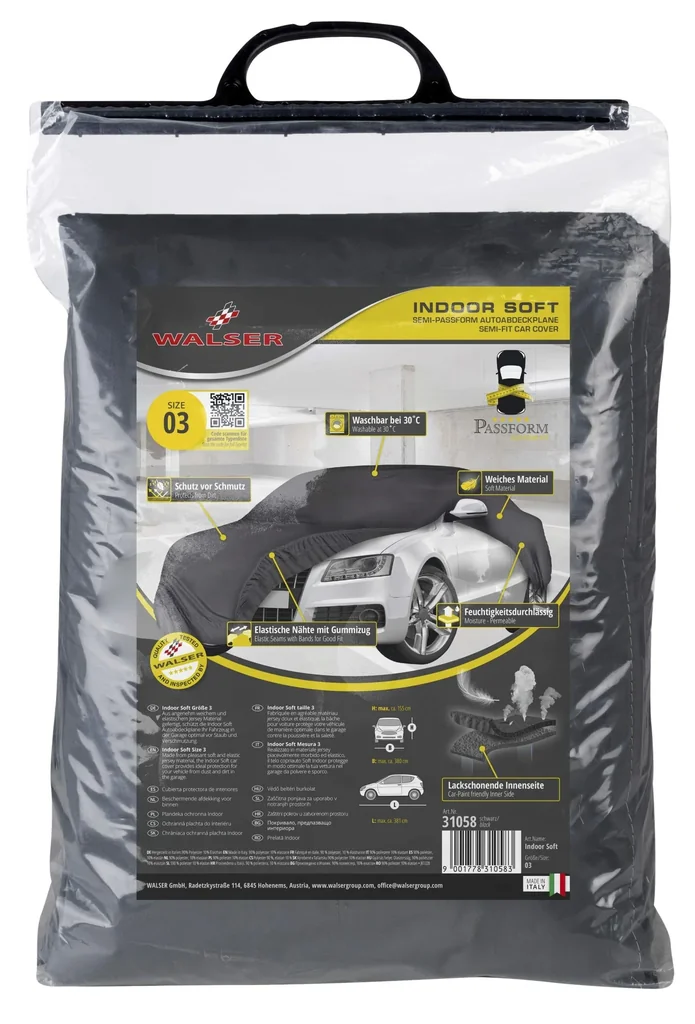 Autoabdeckplane indoor soft - Größe 3 - 381x380x155cm - PES - Elasthan