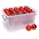 Weihnachtskugeln - 70 Kugeln - mit Aufbewahrungsbox - Kunststoff / Kunststoff - Rot