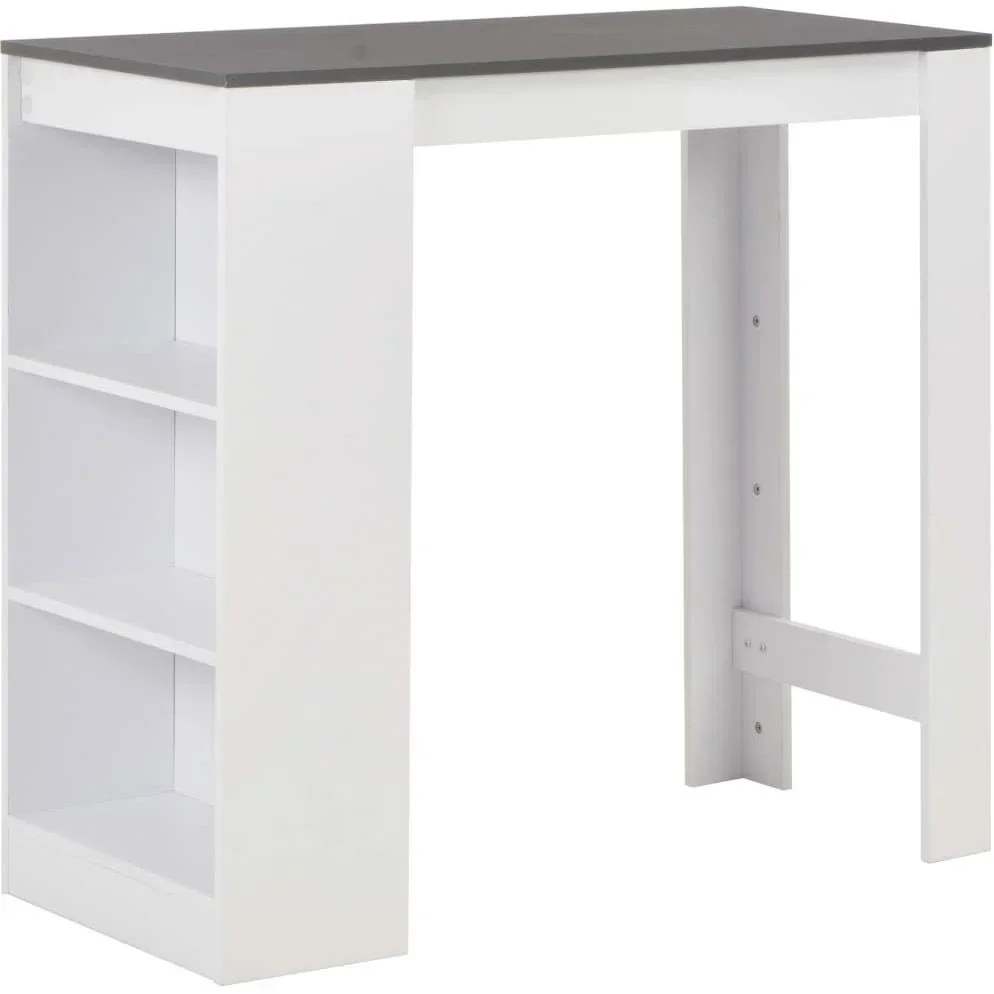 Bartisch mit Ablage 110x50x103 cm weiß