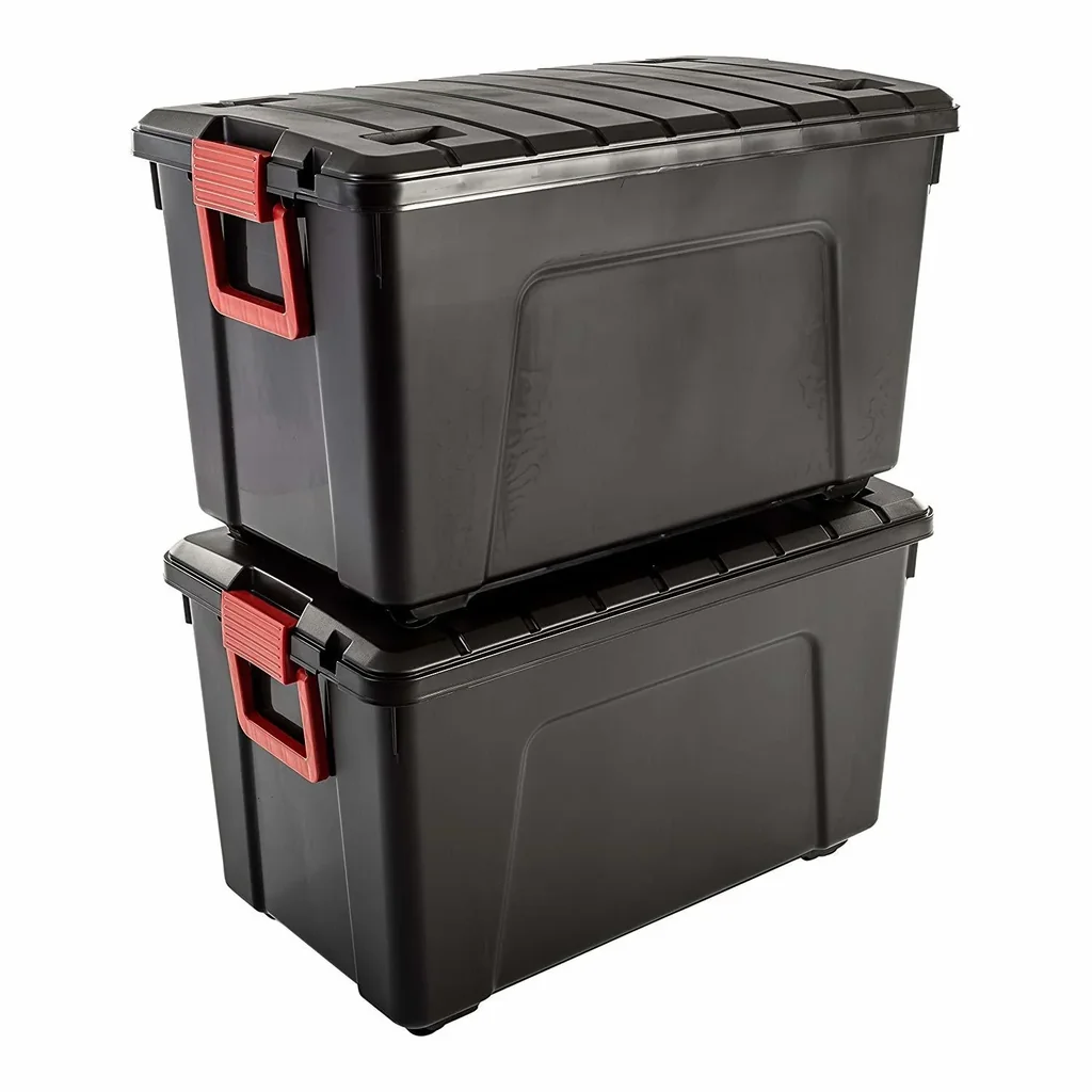 Multi Aufbewahrungsbox 110 Liter, mit Rollen, 2er Set