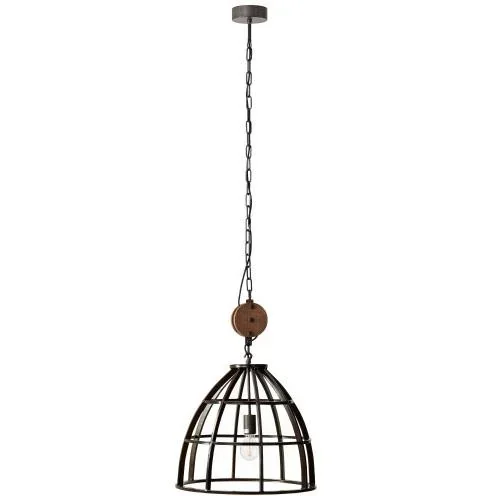Hängelampe Matrix XL bundesweit Metall met Holz 144 x Ø 48 cm 60W E27
