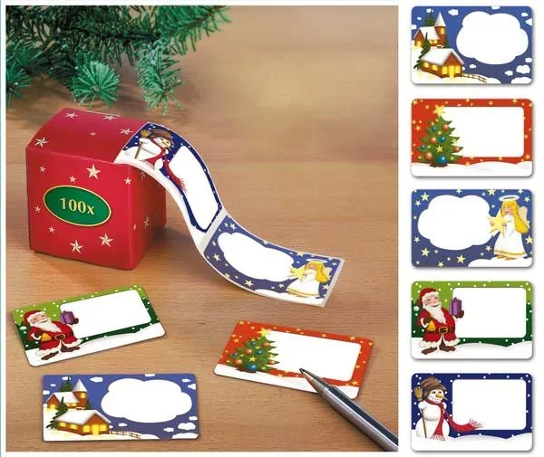 Weihnachtsetiketten inklusive Dispenser