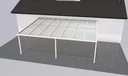 Terrassendach Premium, weiß, 7120 x 5060 mm - Polycarbonat Stegplatten 16 mm, opal