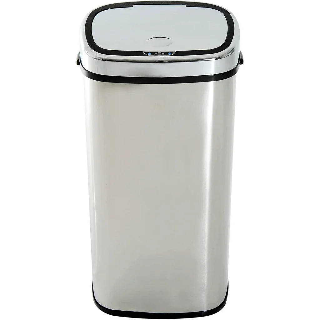 Mülleimer Automatik mit Sensor Abfalleimer Edelstahl 68L Silber