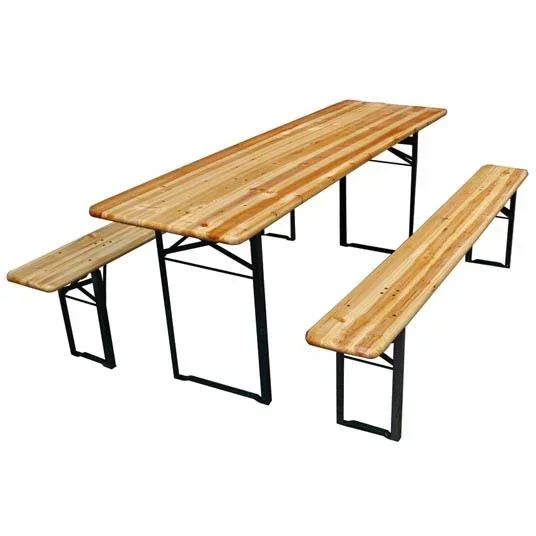 TISCH MIT 2 BANKEN - 200 x 60 x 76 cm