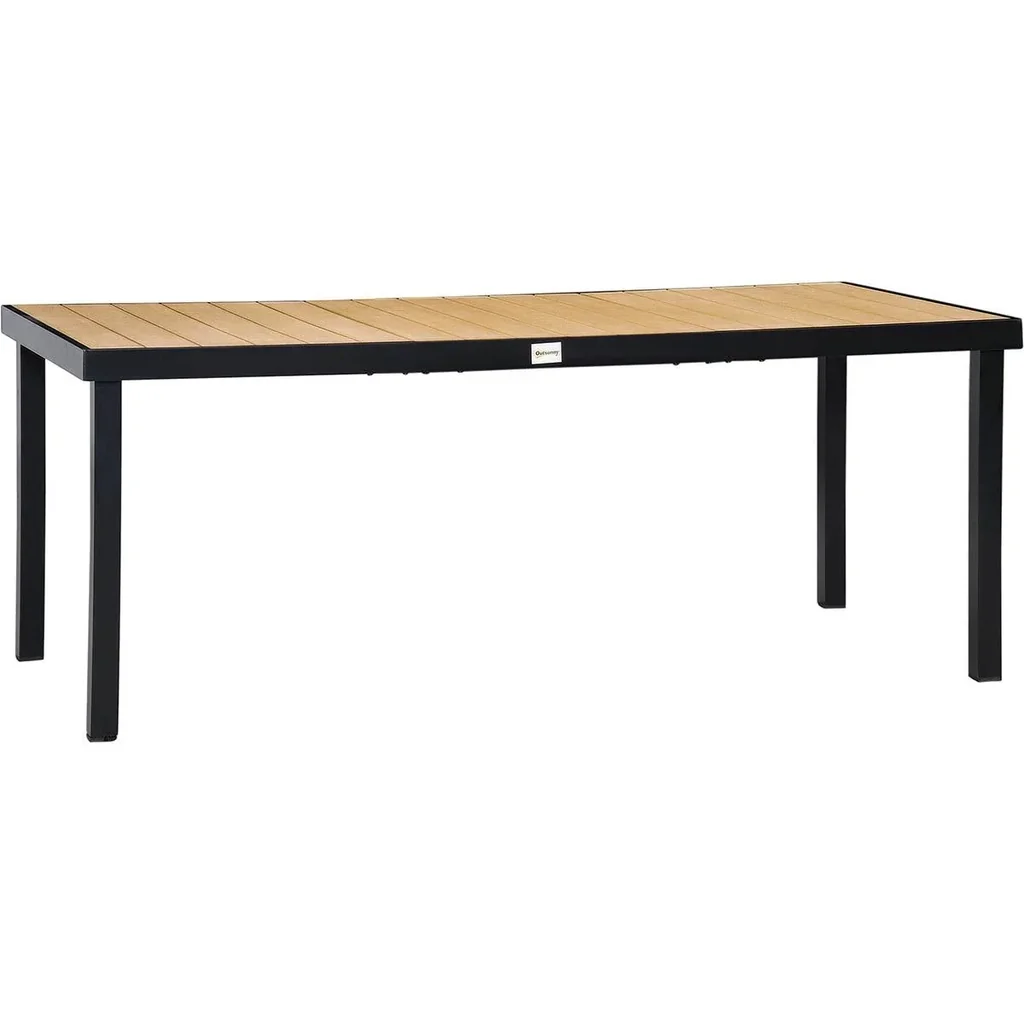 Gartentisch für 8 Personen Aluminium 190cm x 90 cm x 74 cm