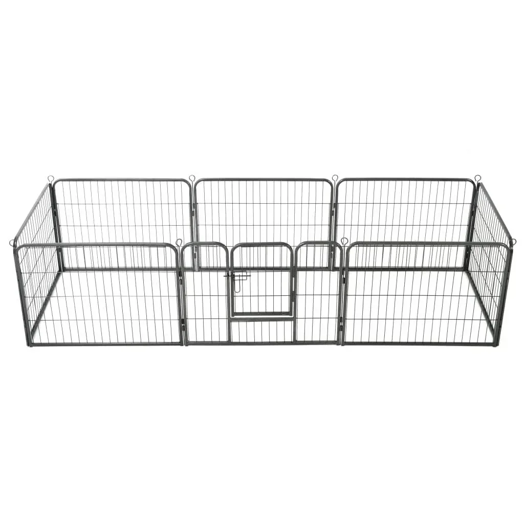 Hundeauslauf 8 Platten 60x80 cm Stahl schwarz