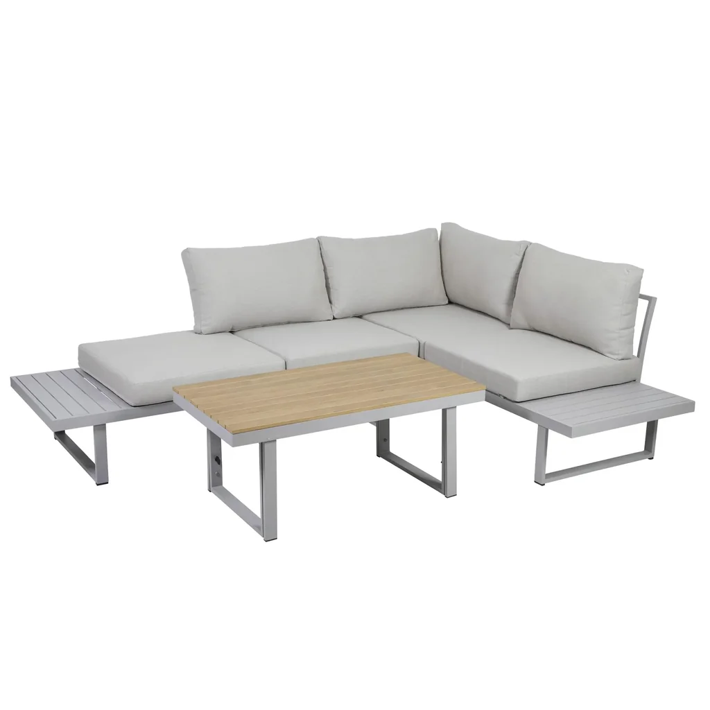 Gartenmöbel-Lounge-Set "Aruba" - grau  