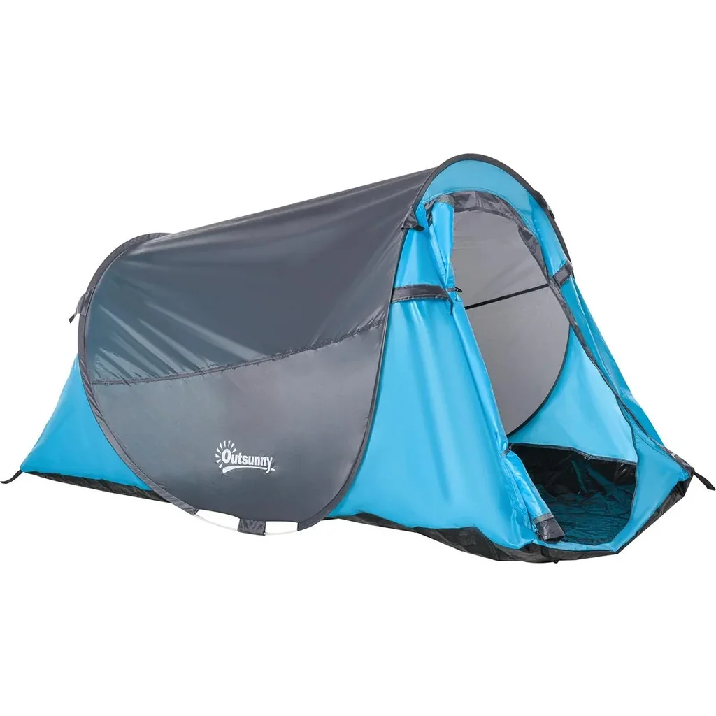 Campingzelt für 1-2 Personen blau/grau