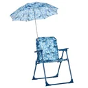 Kinder-Campingstuhl mit Sonnenschirm Kinder-Strandstuhl Klappstuhl für 1-3 Jahre leichte Gewicht Metall Blau 39 x 39 x 5