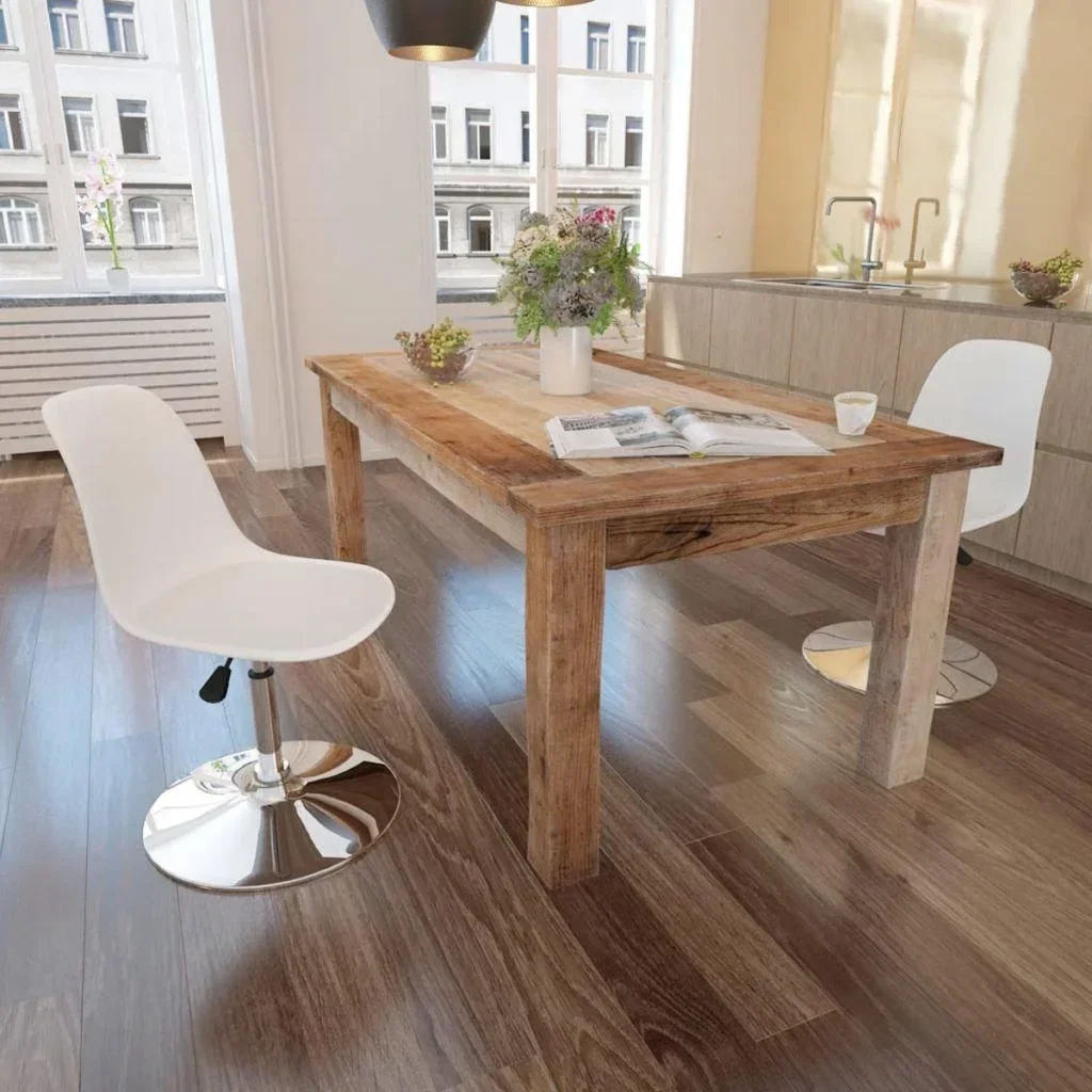 Esszimmerstühle drehbar 2 Stück Kunstleder weiß
