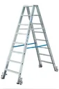 Stufen Doppelleiter 2 x 3 Stufen Leiter Alu fahrbar