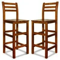 2x Barhocker Akazienholz