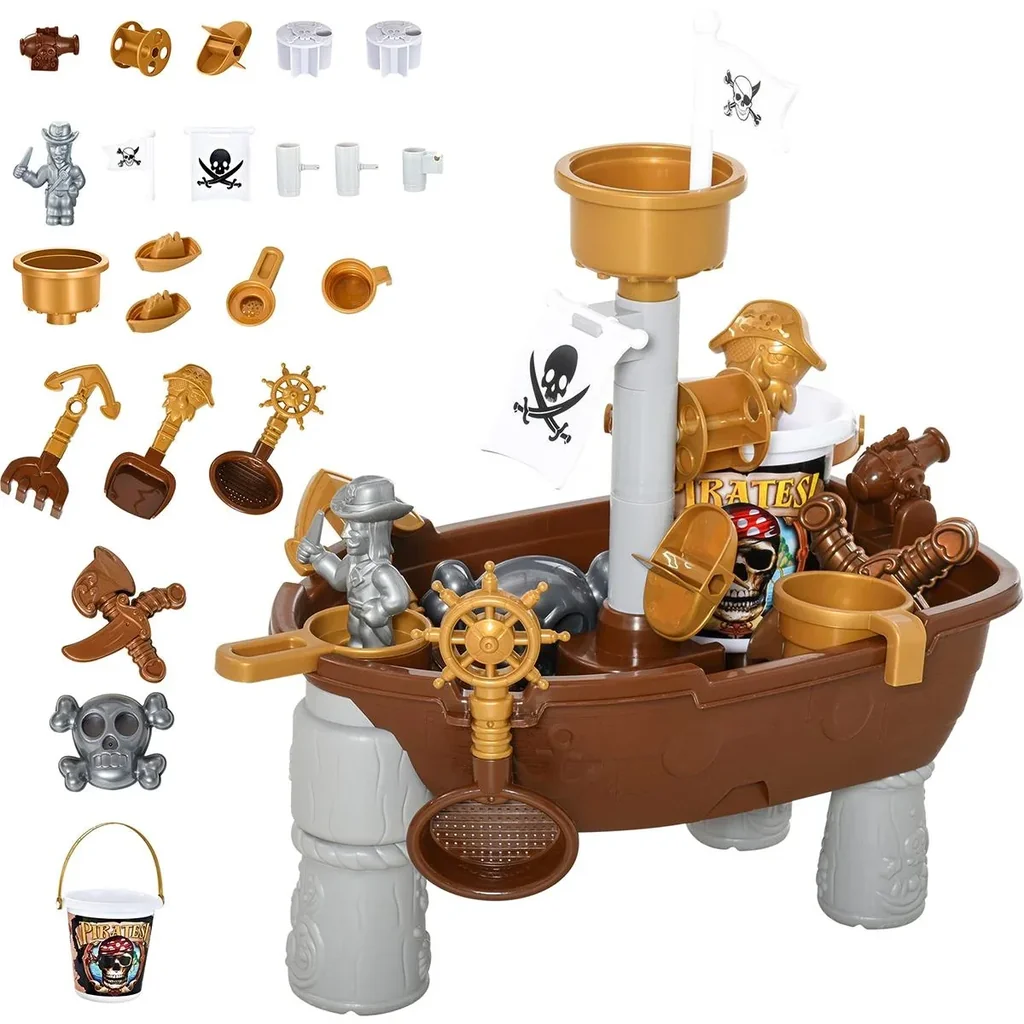 Kinder-Sandspielzeug Piratenthema bunt