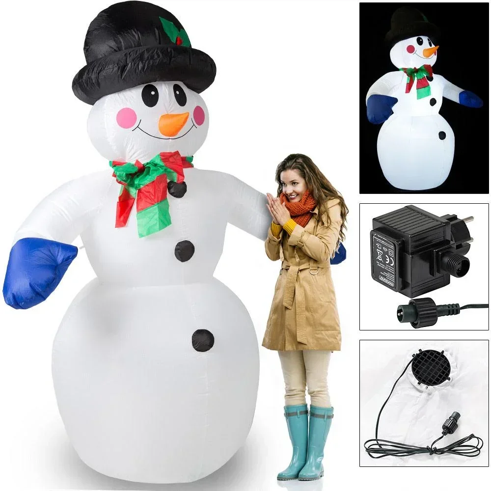 Aufblasbarer Schneemann 240cm METALLISCH BELEUCHTET