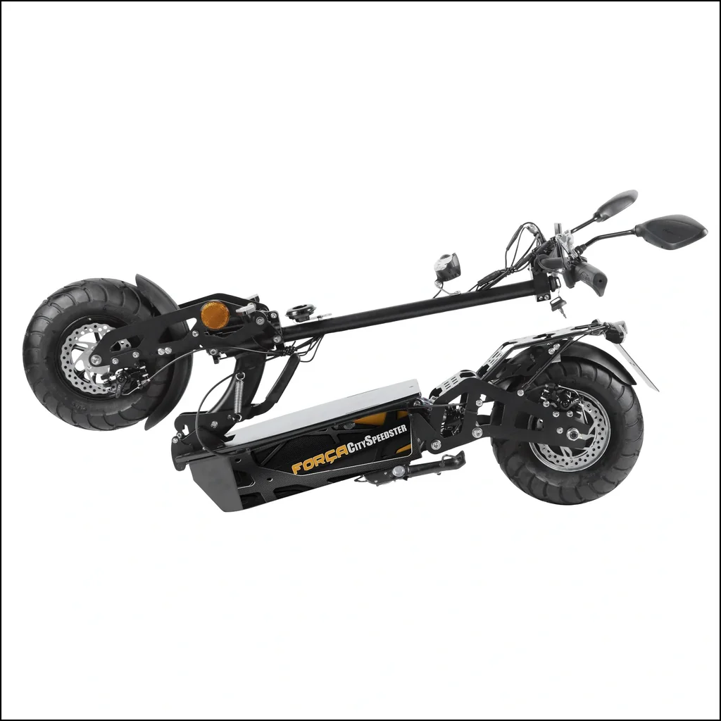 Elektro-Faltroller Speedster 45 km/h, 1000 Watt, inklusive Blinkanlage und Gepäckfach, Schwarz
