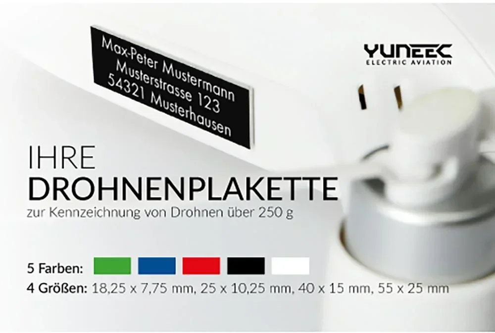 Plastikkarte für Drohnenplakette, Gutschein