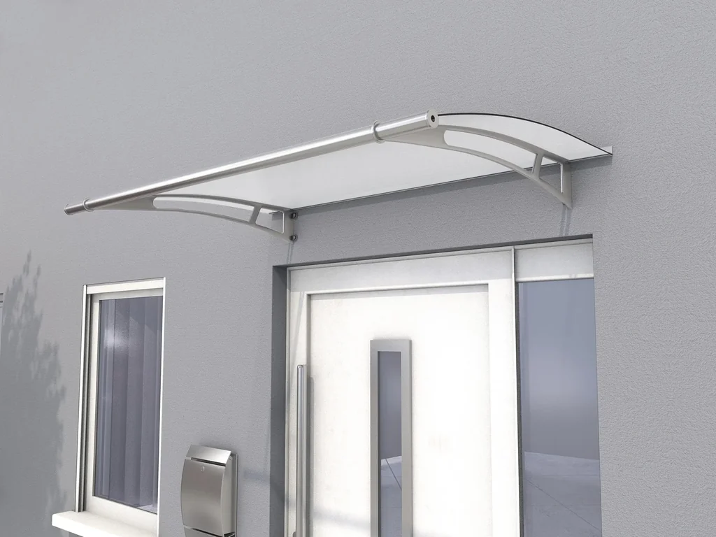 Pultvordach L 150, 150 x 95 x 17 cm, Edelstahl, 4mm, satiniert weiß