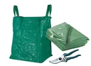 PE-ABDECKPLANE, 2X3M mit Gartensack "Big Bag" - 80 Liter und Bypass Gartenschere