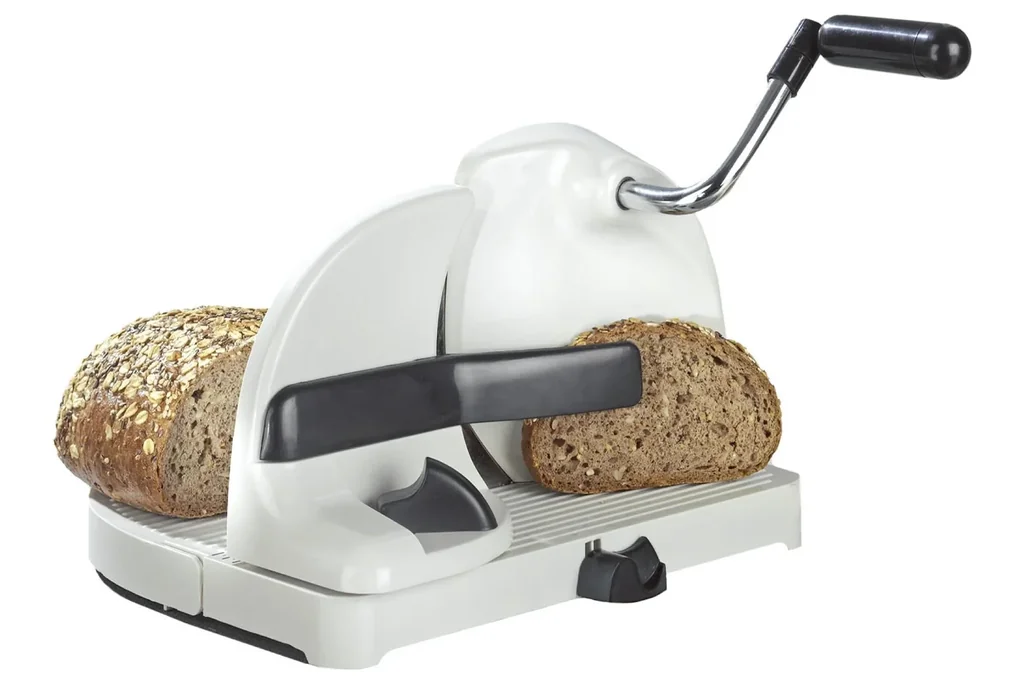 Brotschneidemaschine mit Handkurbel