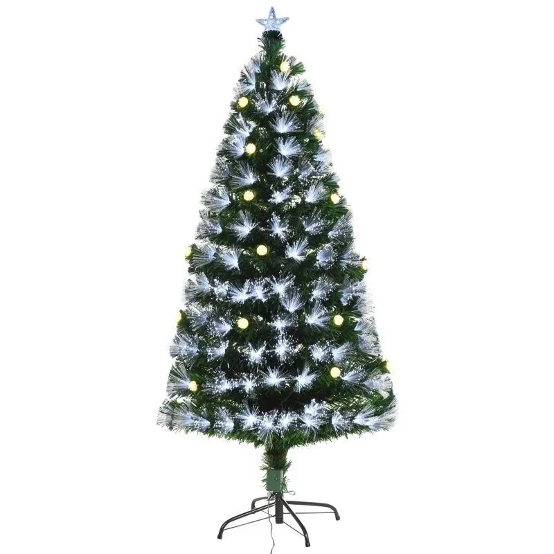 künstlicher Weihnachtsbaum mit Fernsteuerung LED-Leuchten Christbaum Tannenbaum PVC Metall Grün+Weiß Ø75 x 150 cm