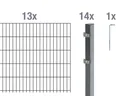 Doppelstabmattenzaun Komplettset, anthrazit, Höhe 100 cm, Länge 26 m
