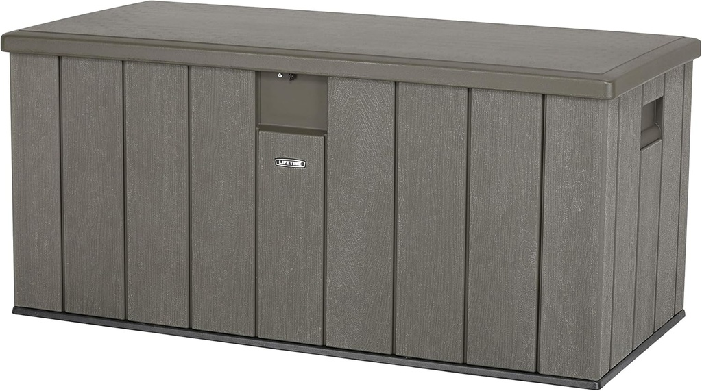 Lifetime Kissenbox 570 L Grau 150.7×71.9×69.1 cm – wetterfeste Auflagenbox aus HDPE