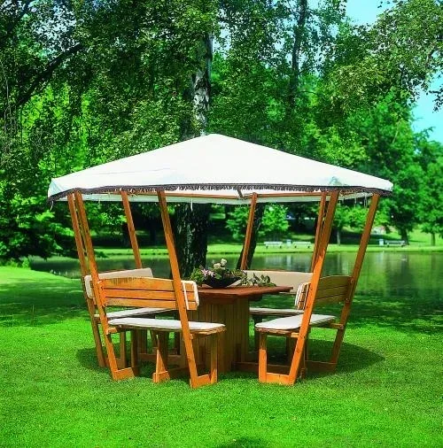 Pavillon "Rosenheim" mit weißem Dach