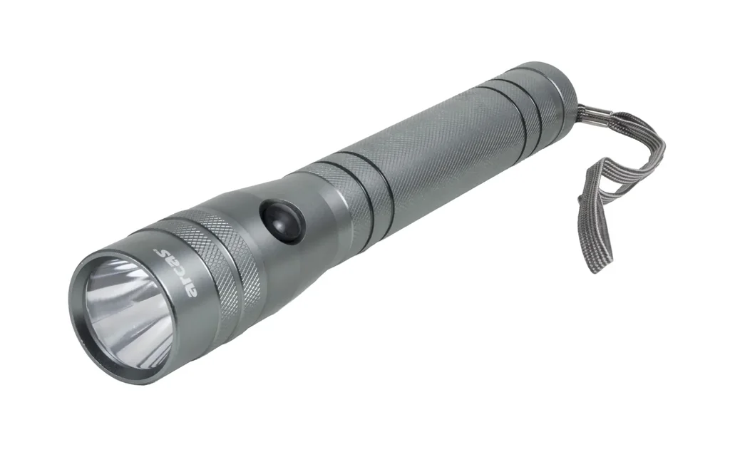 LED Taschenlampe - 10 Watt, 700 lm, stoßfest und wasserabweisend, silber-anthrazit