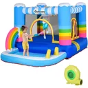 Kinderhüpfburg im Regenbogen-Design bunt