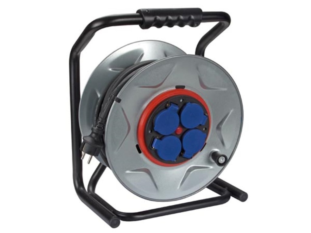 PROFI-KABELTROMMEL MIT 'ANTI-TWIST'-SYSTEM - NEOPREN - 40 m - 3G2.5 - 4 STECKDOSEN - SCHUTZKONTAKT (DEUTSCHES SYSTEM)