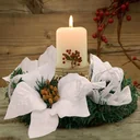 Weihnachtskranz mit weißen Blumen - Ø22cm