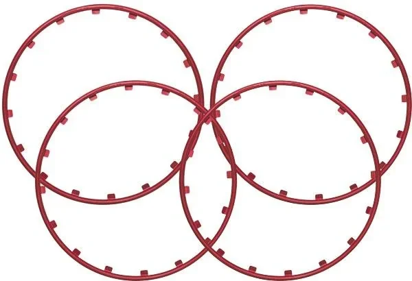 Rim Ringz Felgenring, 20 Zoll, Farbe rot