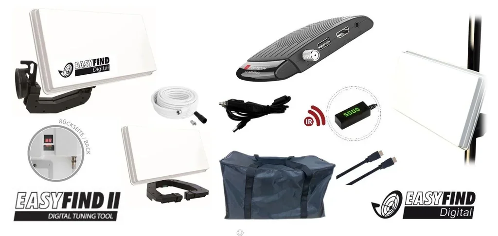 SAT Flachantenne Traveller-Kit II inkl.Full HD Receiver