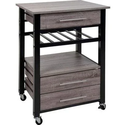 Excellent Houseware Luxury Kitchen Trolley - Metall und Holz 600X500X845MM