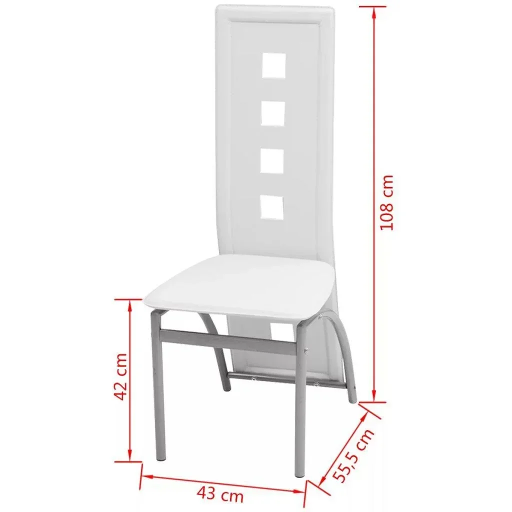 Esszimmerstühle 2tlg. Kunstleder weiß