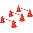 Hürden-Set 6 x Kegelhürden + 3 x Hürdenstangen 30cm ROT