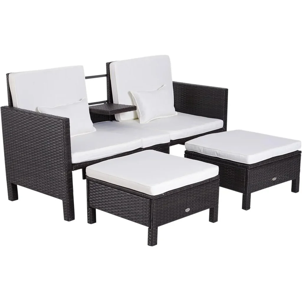 Rattan-Sitzgruppe als 3-teiliges Set