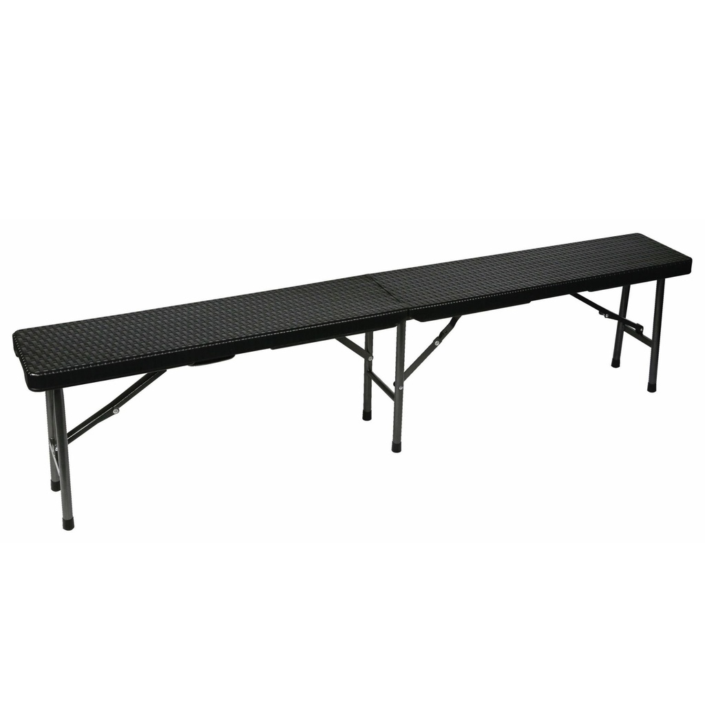klappbank - in rattan-optik - 180 x 25 x 43 cm