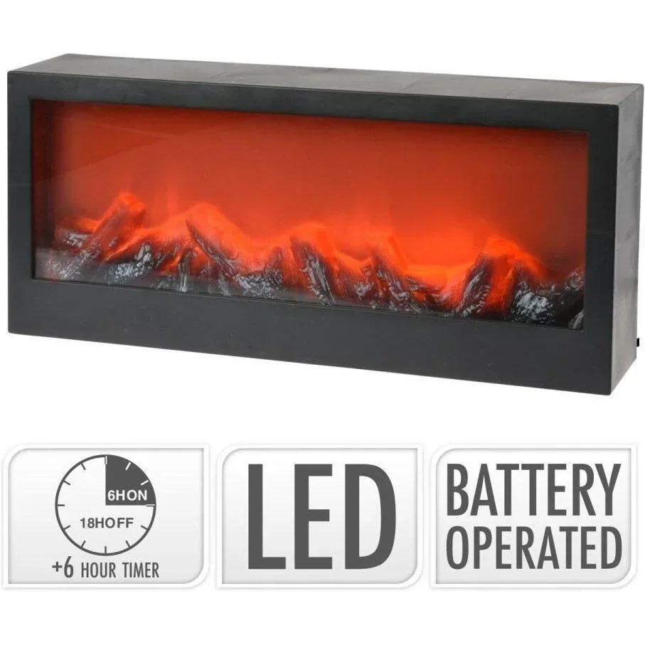 Klassischer Kamin mit LED - Timer inklusive - 45 x 20 cm