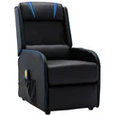 Massagesessel verstellbar Kunstleder schwarz und blau