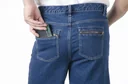 Jeans Shorts, bluestone, mit 2 Reißverschluss Gesäßtaschen, Gr.48