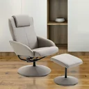 Relaxsessel Fernsehsessel Armsessel 360° drehbar mit Fußstütze Grau