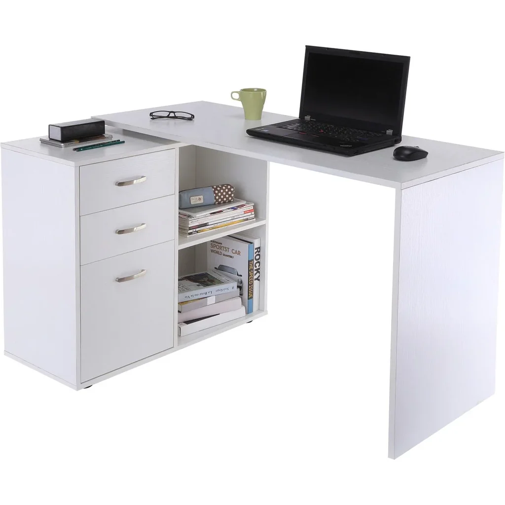 Eckschreibtisch MDF, weiß