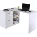 Eckschreibtisch MDF, weiß