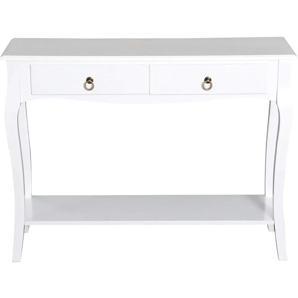 Konsolentisch Konsole Sideboard mit 2 Schubladen Weiß