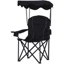 Campingstuhl mit Sonnenschutz schwarz