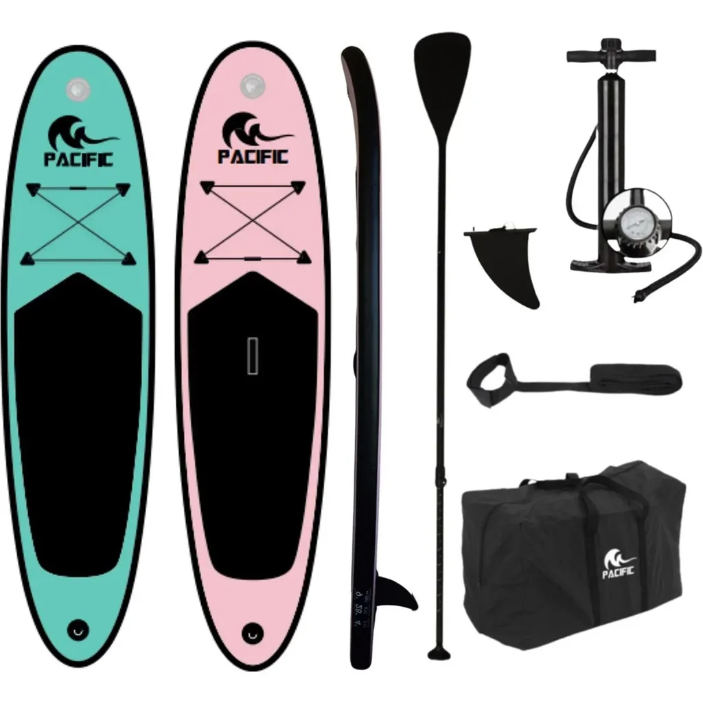 DUOSET! Pacific Sup Board Love Edition - für Sie und Ihn - extra stabil - 285 cm - 6 Stück - rosa/grün